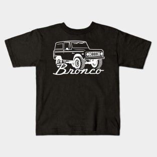 1966-1977 Ford Bronco White Print w/tires Kids T-Shirt